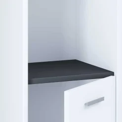 Bad Hochschrank in Weiß und Anthrazit - Rondja