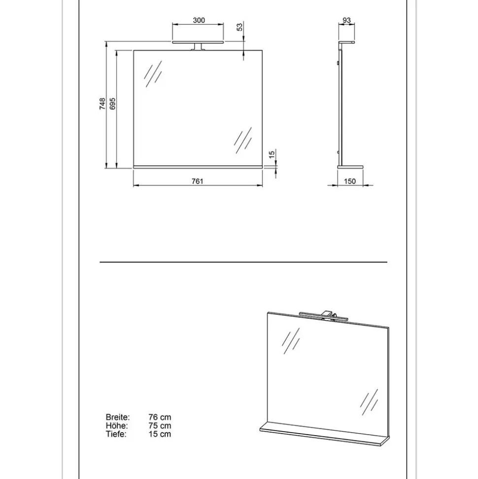 Bad Kombination Möbel zweifarbig - Tanjura (dreiteilig)