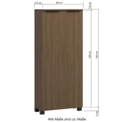 Bad Midi-Schrank in Eiche Dunkel Optik - Ucaida