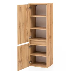 Bad Midischrank in Weiß Glas & Wildeiche - Vrendina