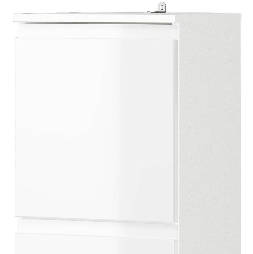 Bad Midischrank in Weiß Hochglanz - Loeesa