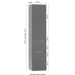 Bad Seitenschrank in Holz Optik Wildeiche - Iliam