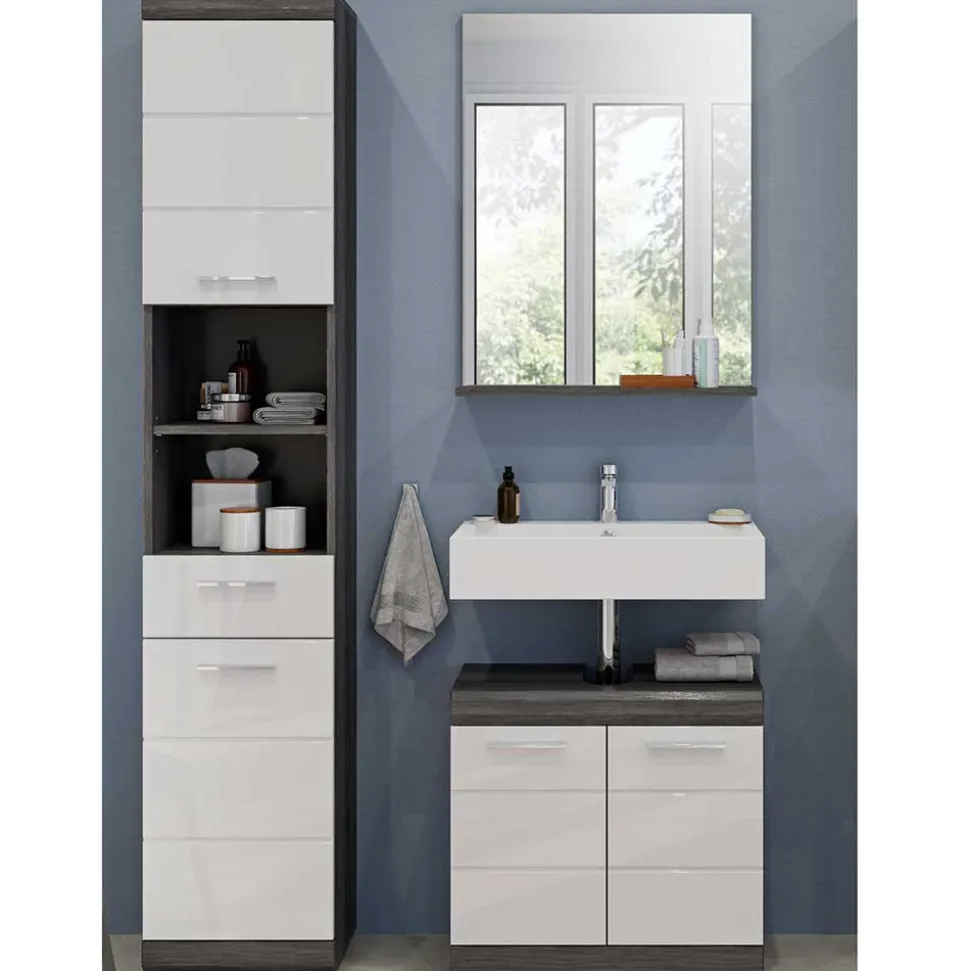 Bad Spiegel & Beckenschrank & Hochschrank - Nancys (dreiteilig)