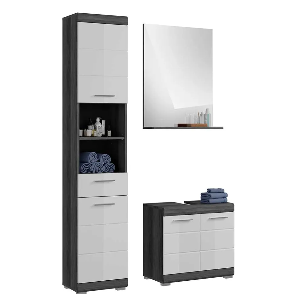 Bad Spiegel & Beckenschrank & Hochschrank - Nancys (dreiteilig)