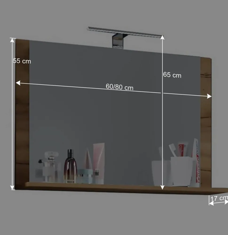 Bad Spiegel in Holzoptik Wildeiche Honig - Toulon