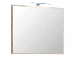 Bad Spiegel mit Buche Dekor Rahmen Blanca & optionalem LED Licht