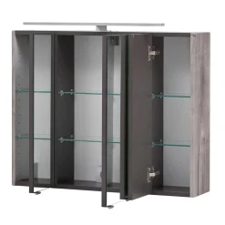 Bad Spiegelschrank 3D in Eiche Grau Holzoptik - Svegaria