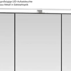 Bad Spiegelschrank 3D in Eiche Grau Holzoptik - Svegaria