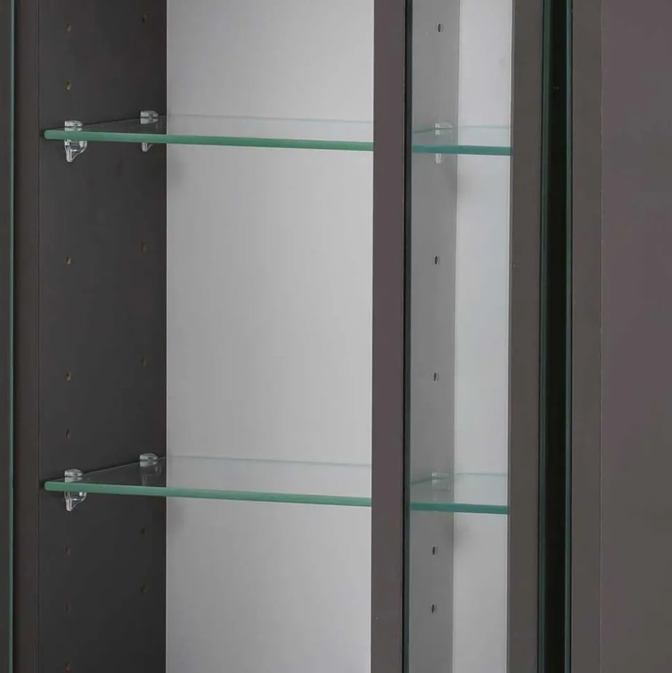 Bad Spiegelschrank 3D in Eiche Grau Holzoptik - Svegaria