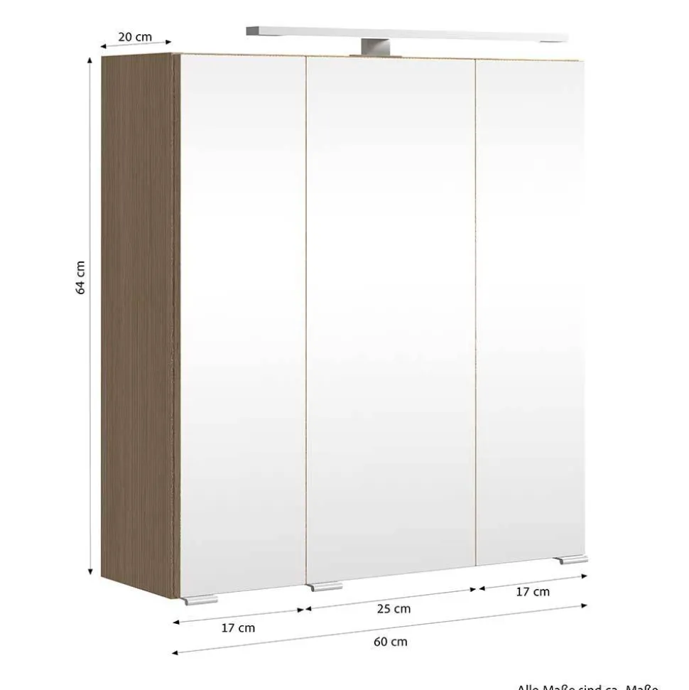 Bad Spiegelschrank in Eiche Hell - Vibulam
