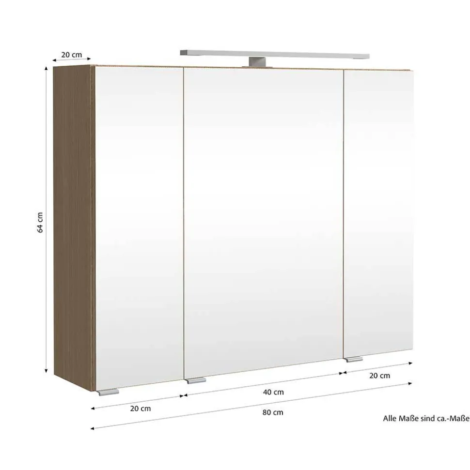 Bad Spiegelschrank in Eiche Hell - Vibulam