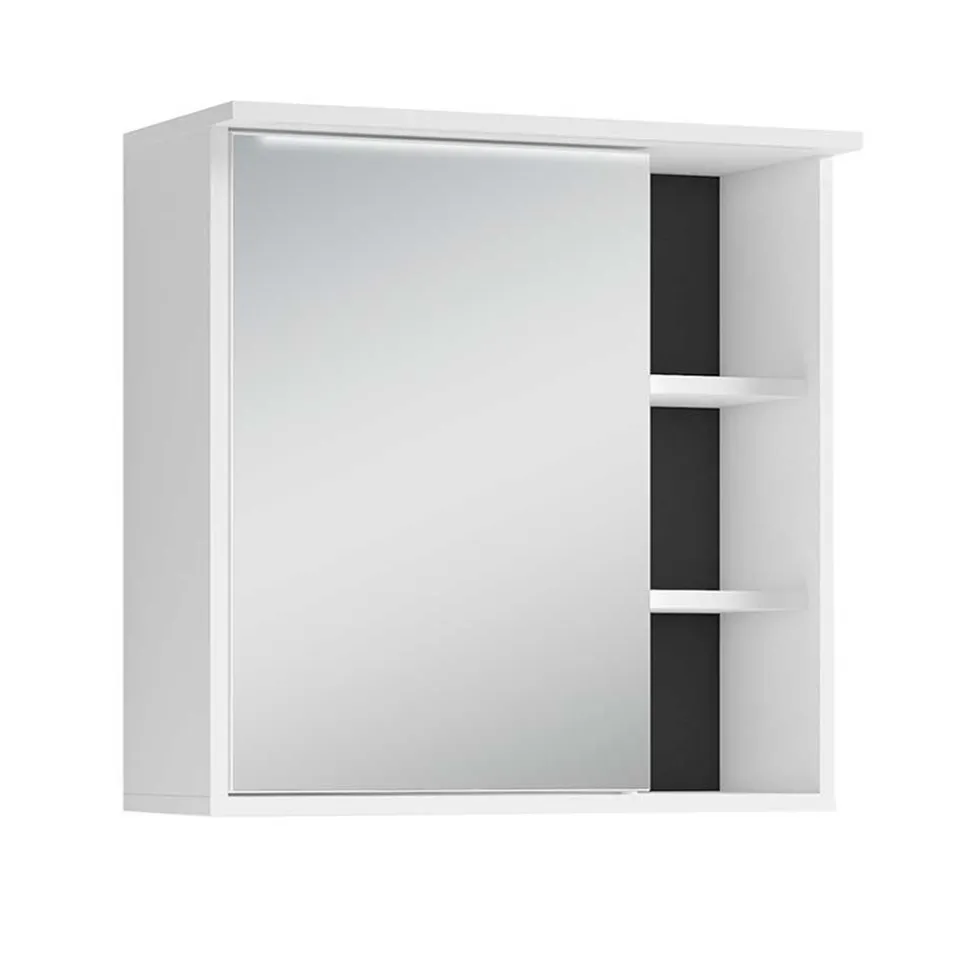 Bad Spiegelschrank in Weiß mit Schwarz - Envaton