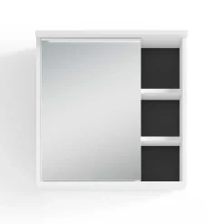 Bad Spiegelschrank in Weiß mit Schwarz - Envaton