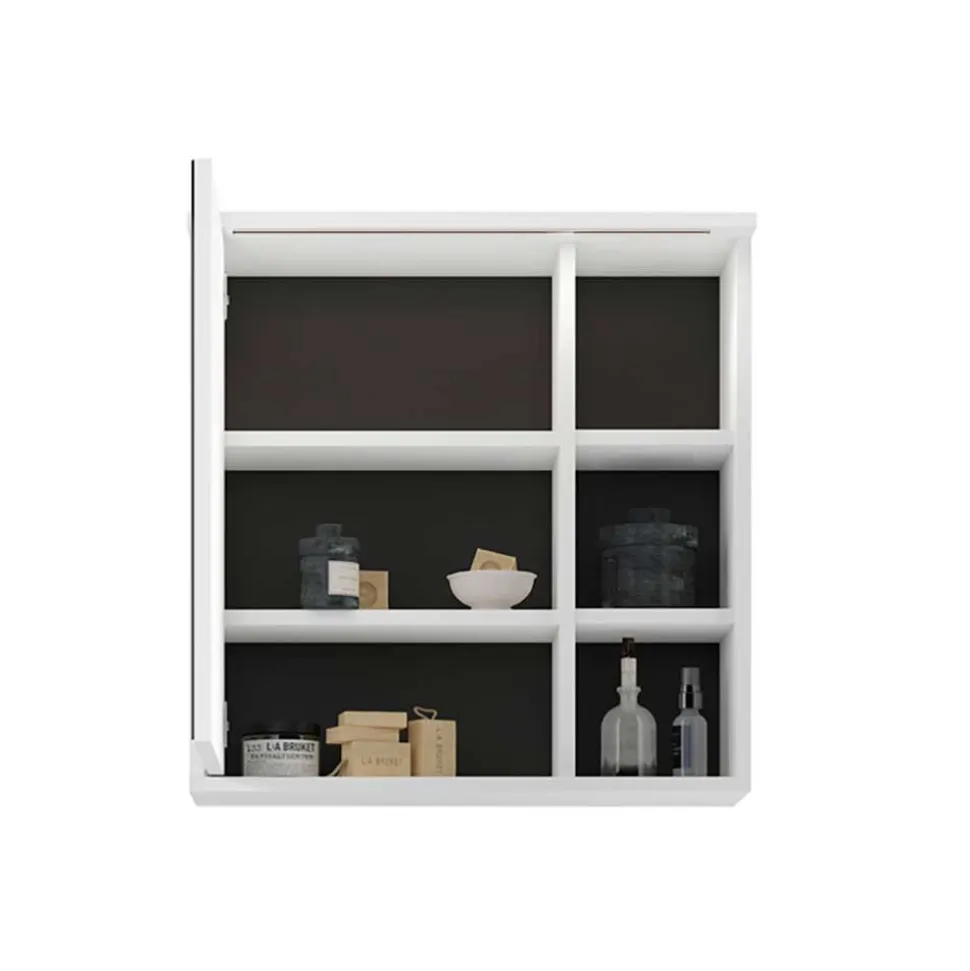 Bad Spiegelschrank in Weiß mit Schwarz - Envaton