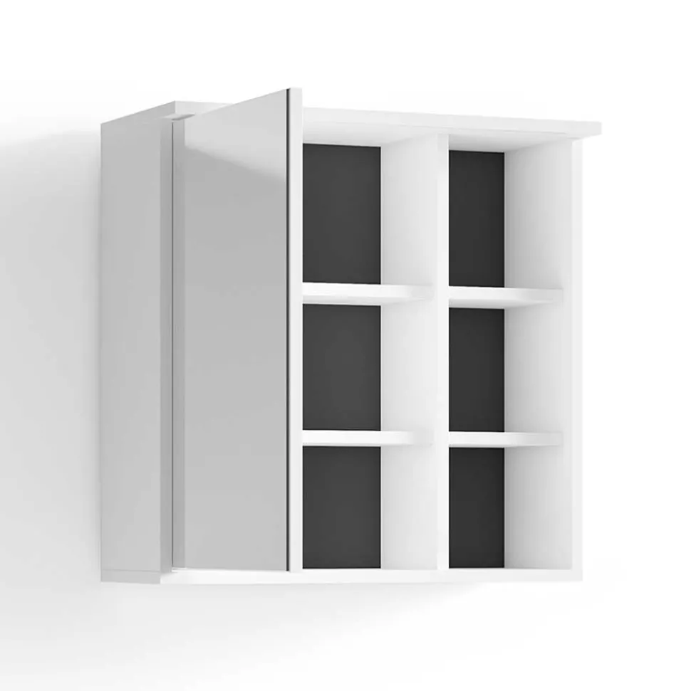 Bad Spiegelschrank in Weiß mit Schwarz - Envaton