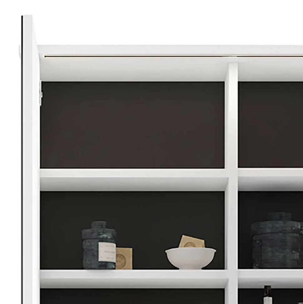 Bad Spiegelschrank in Weiß mit Schwarz - Envaton