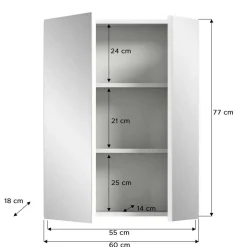 Bad Spiegelschrank mit asymmetrischen Türen - Vitablos