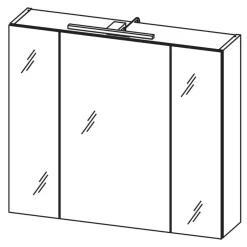 Bad Spiegelschrank mit Aufsatzleuchte in Hellgrau - Dolida