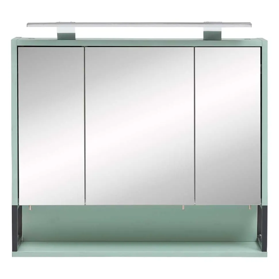 Bad 3-türiger Spiegelschrank in Mint Grün - Esdrus