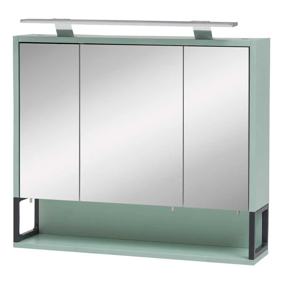 Bad 3-türiger Spiegelschrank in Mint Grün - Esdrus