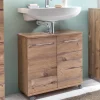 Bad Unterbeckenschrank in Holz Optik - Dilvonda