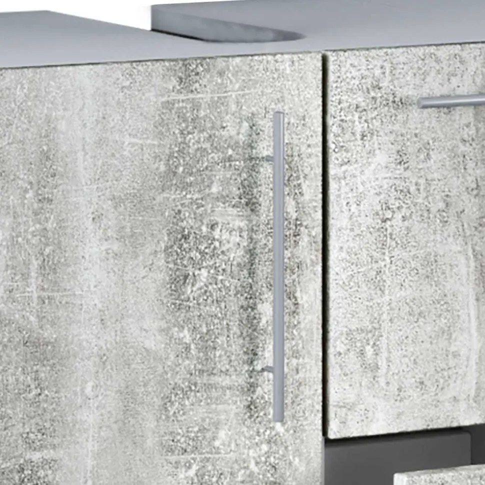 Bad Unterbeckenschrank in Betonoptik & Weiß - Cinesio