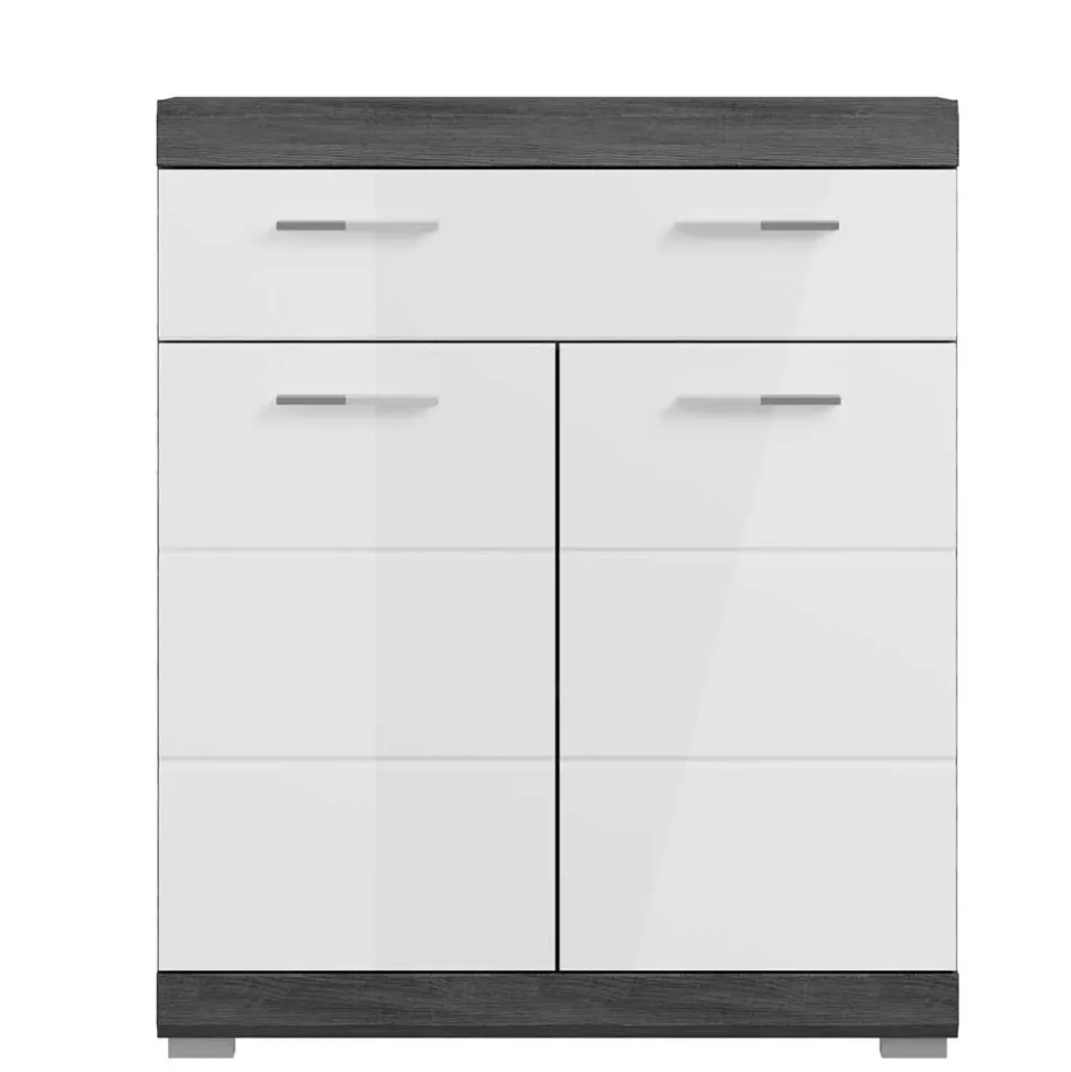 Bad Vertiko in Weiß Hochglanz & Grau - Nancys