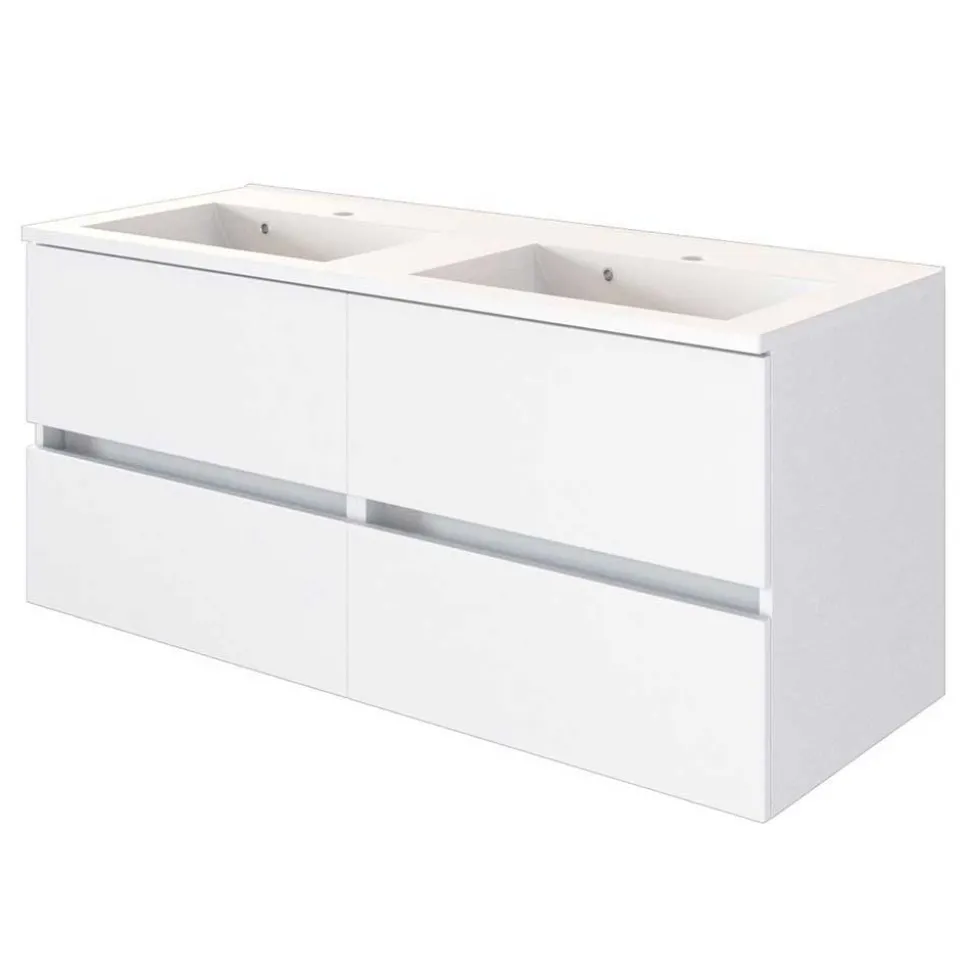 Bad Wand Waschtisch mit Doppelbecken - Vandan