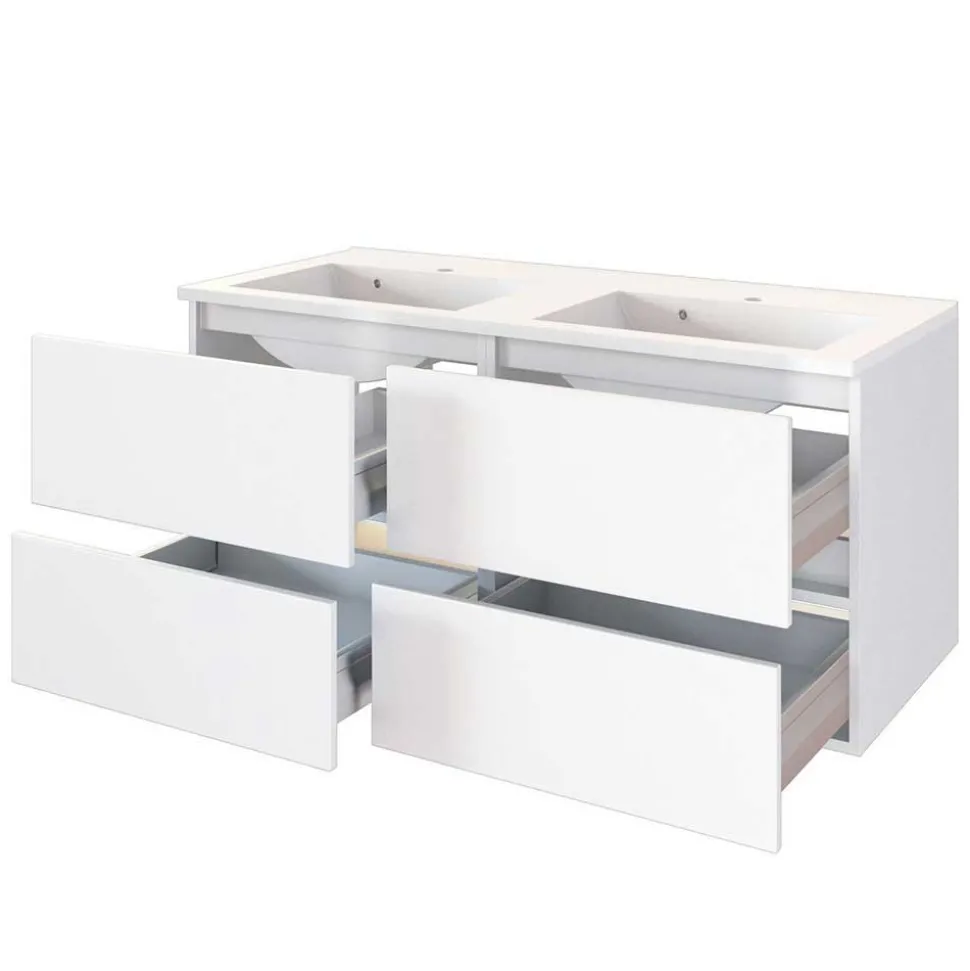 Bad Wand Waschtisch mit Doppelbecken - Vandan