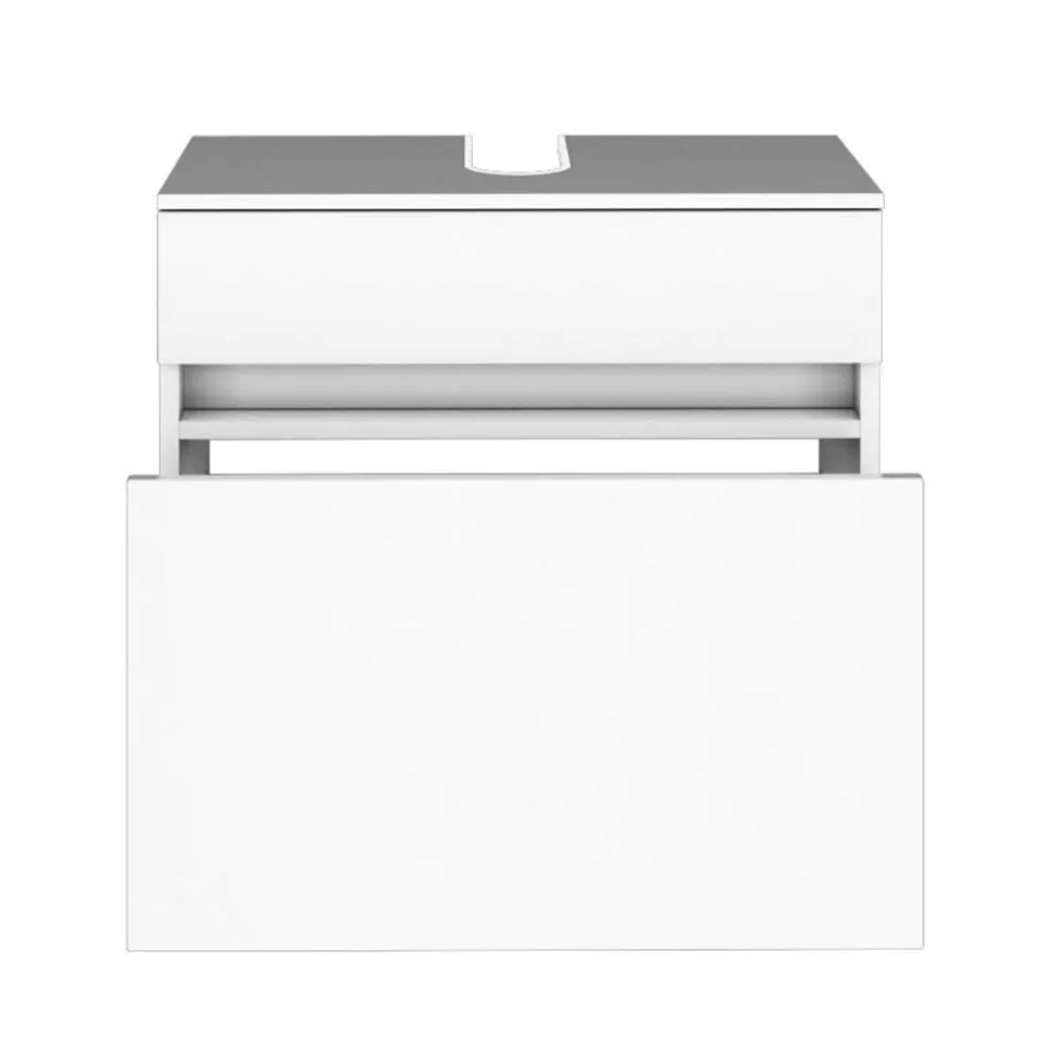 Bad Waschbecken Schrank in Weiß - Vandan