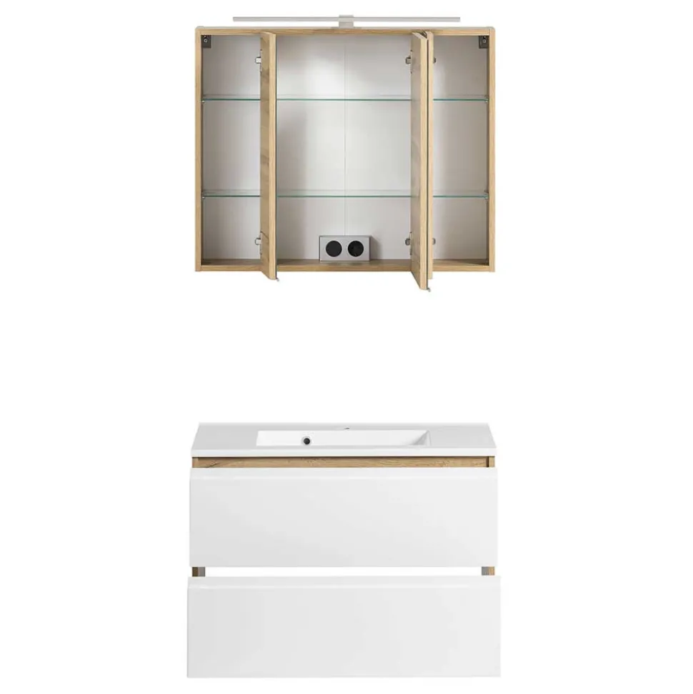 Bad Waschbeckenschrank & Spiegelschrank - Eight (zweiteilig)