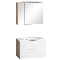 Bad Waschbeckenschrank & Spiegelschrank - Eight (zweiteilig)