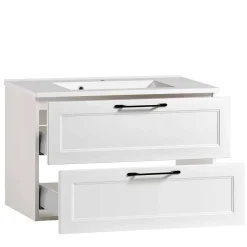 Bad Waschplatz Einrichtung in Weiß - Gyatso (dreiteilig)