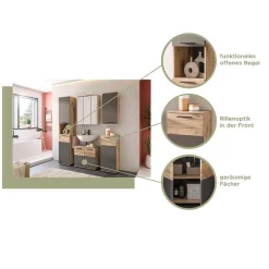 Bad Waschplatz mit Hochschrank Set - Depart (dreiteilig)