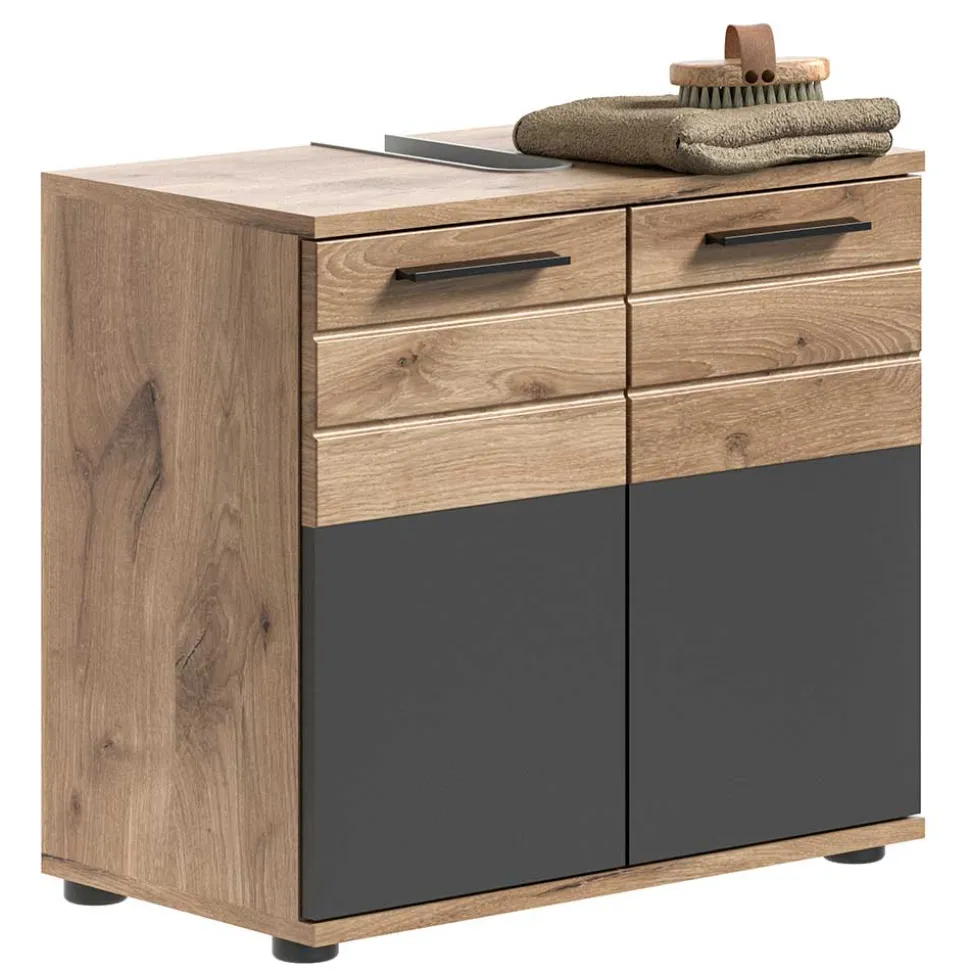 Bad Waschplatz mit Hochschrank Set - Depart (dreiteilig)