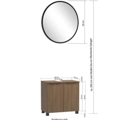 Bad Waschplatz und Hochschrank Set - Ucaida (dreiteilig)