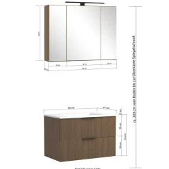 Bad Waschplatz und Stauraum Set - Ucaida (vierteilig)