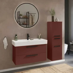 Bad Waschtischkonsole in Dunkelrot - Exeler