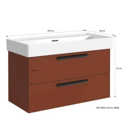 Bad Waschtischkonsole in Dunkelrot - Exeler