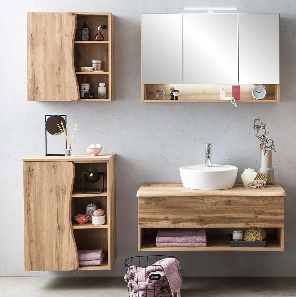 Badausstattung in Holzoptik Wildeiche - Tofias (vierteilig)