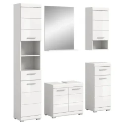 Badblock Möbelset in Weiß - Henriette (fünfteilig)