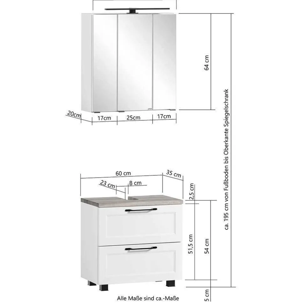 Badeinrichtung - modernes Landhaus - Novelya (dreiteilig)