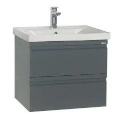 Badeinrichtung in Anthrazit Set - Idamoro (vierteilig)