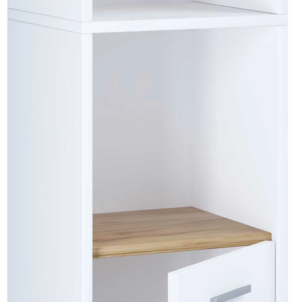 Badeinrichtung in Weiß & Wildeiche Honig - Luzern (vierteilig)