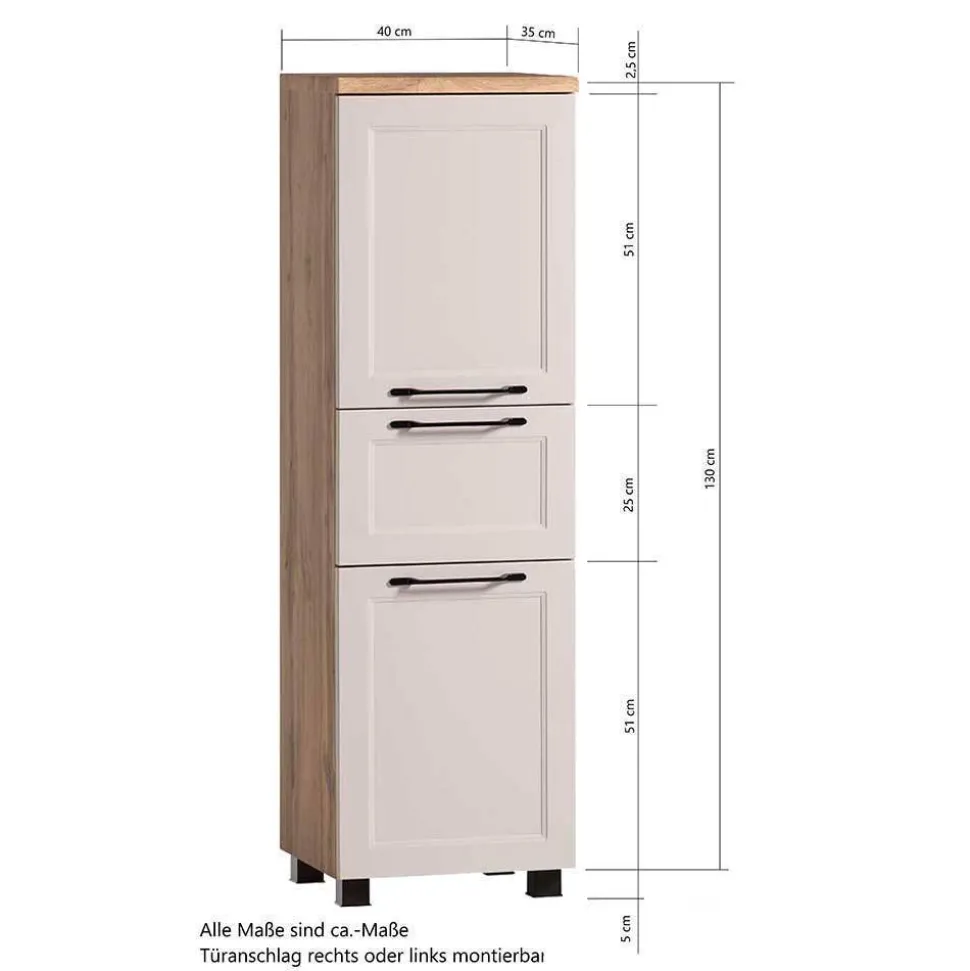 Badeinrichtung Möbelset in Hellgrau - Trioto (vierteilig)