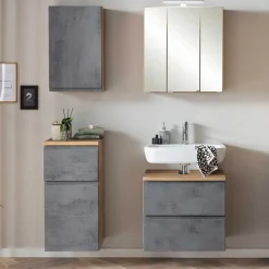 Badeinrichtung Set in Beton Optik - Mia (vierteilig)