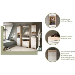 Badeinrichtung zweifarbig modern - Calbanyara (dreiteilig)