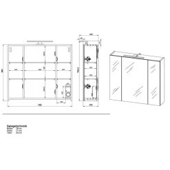 Badezimmer Ausstattung Möbel - Aspariavo (vierteilig)