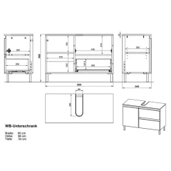 Badezimmer Ausstattung Möbel - Aspariavo (vierteilig)