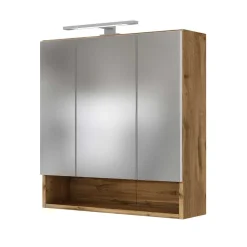 Badezimmer 3D Spiegelschrank in Holz Nachbildung - Lemnas